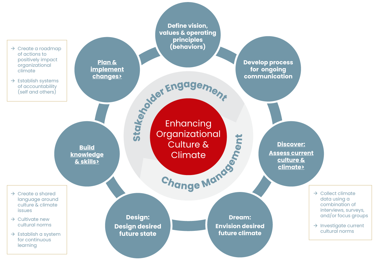 graphic showing the process of Enhancing Culture & Climate