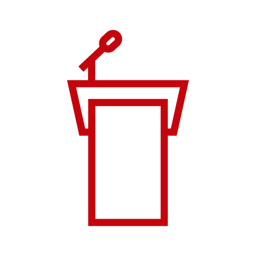 Podium with microphone.